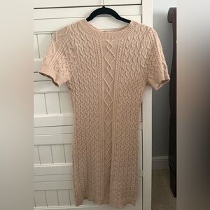 POL Cable Knit Mini Dress in Beige